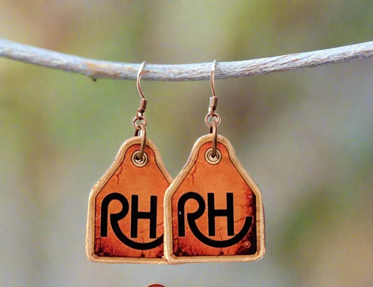 Mini Cattle Tag RH Earrings