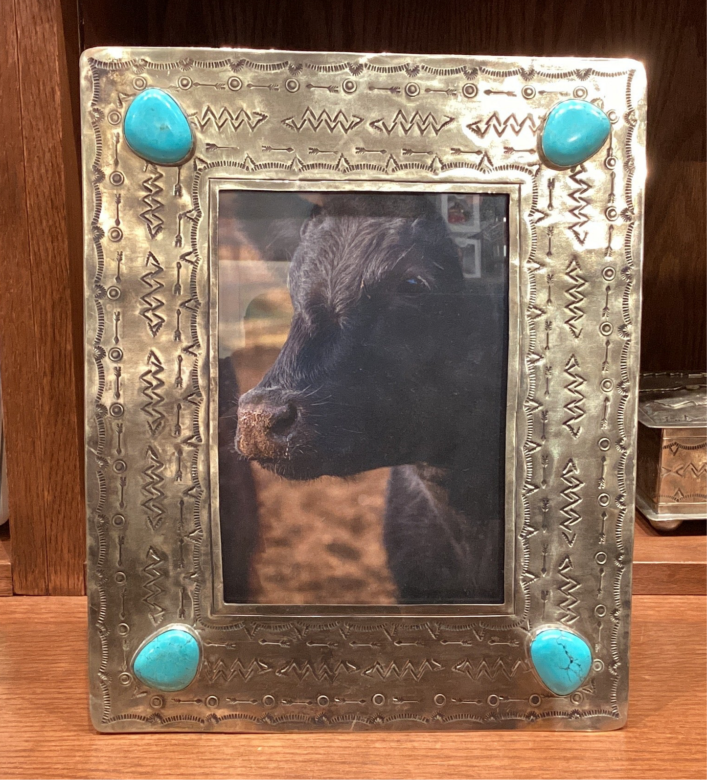 5X7 Stamped Frame W/Turq