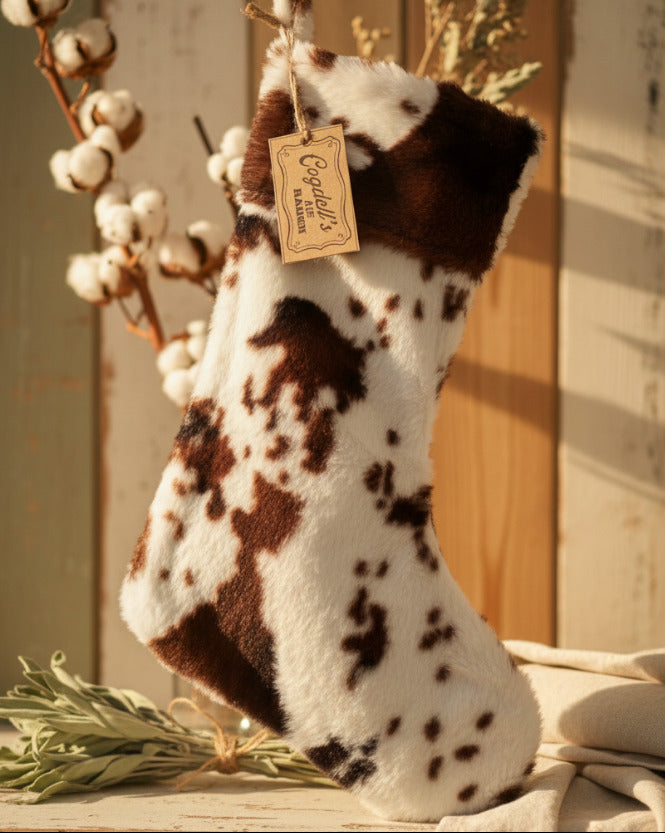 Cow Print Christmas Stocking