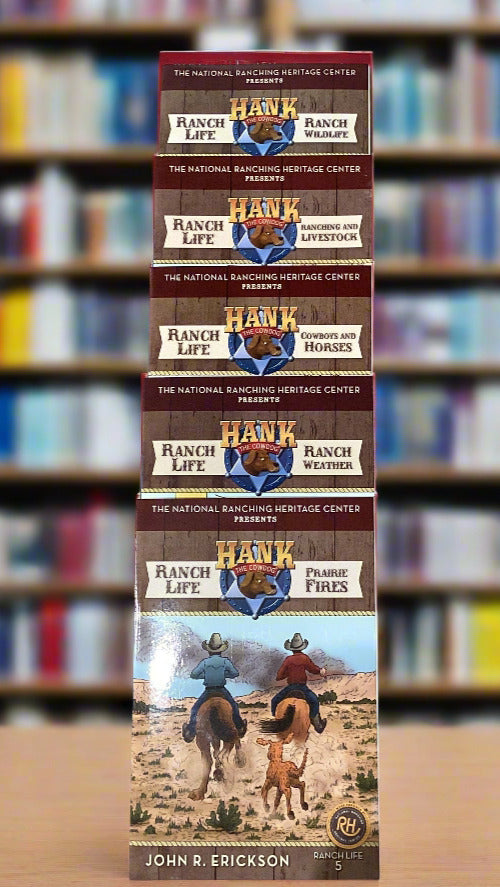 Row of 'Ranch Hawk' book covers on a light surface