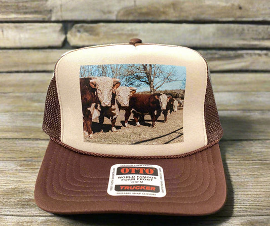 Hereford Herd Trucker Hat Two Tone Brown