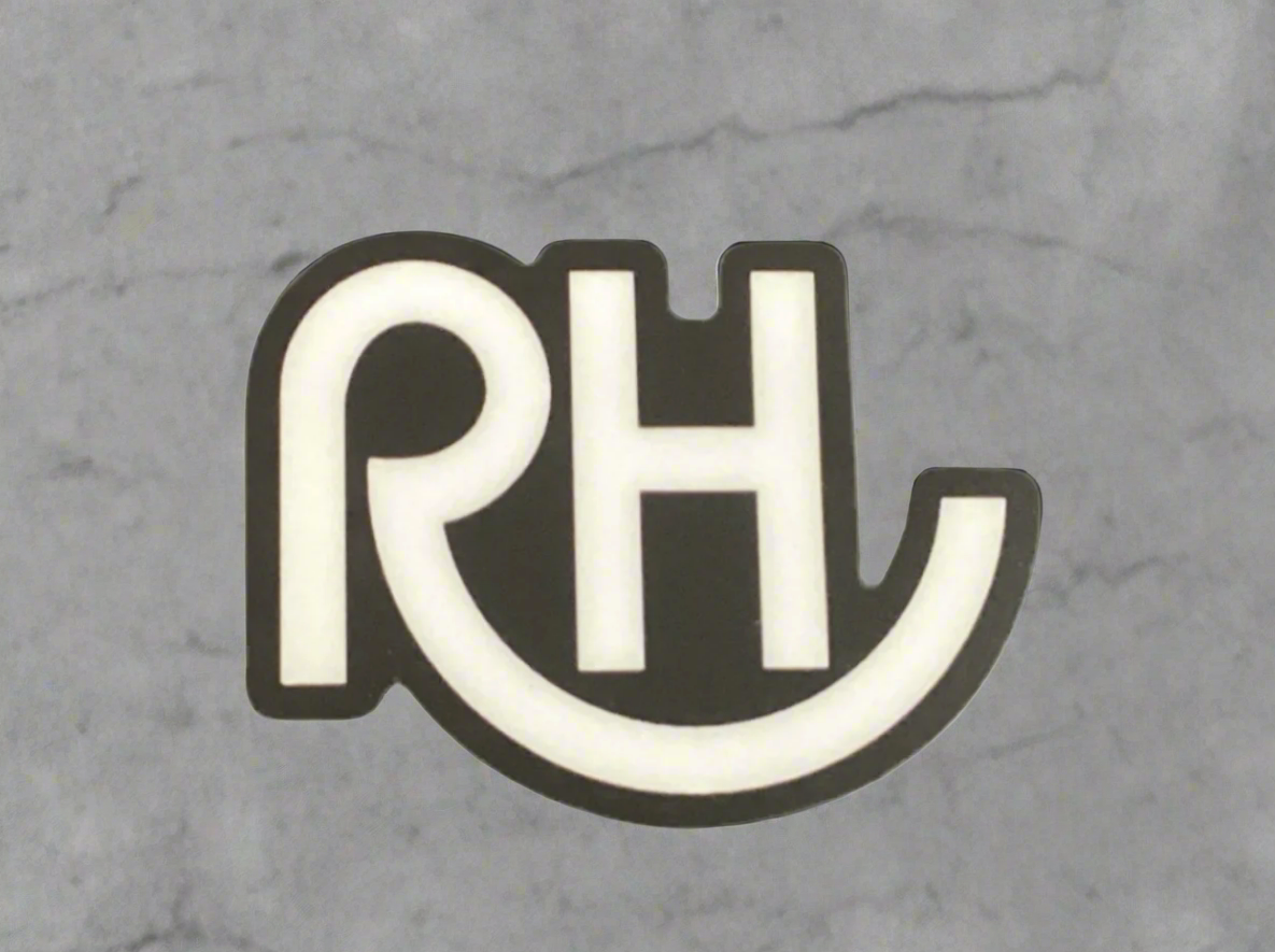Logo with the initials 'RH' on a white background