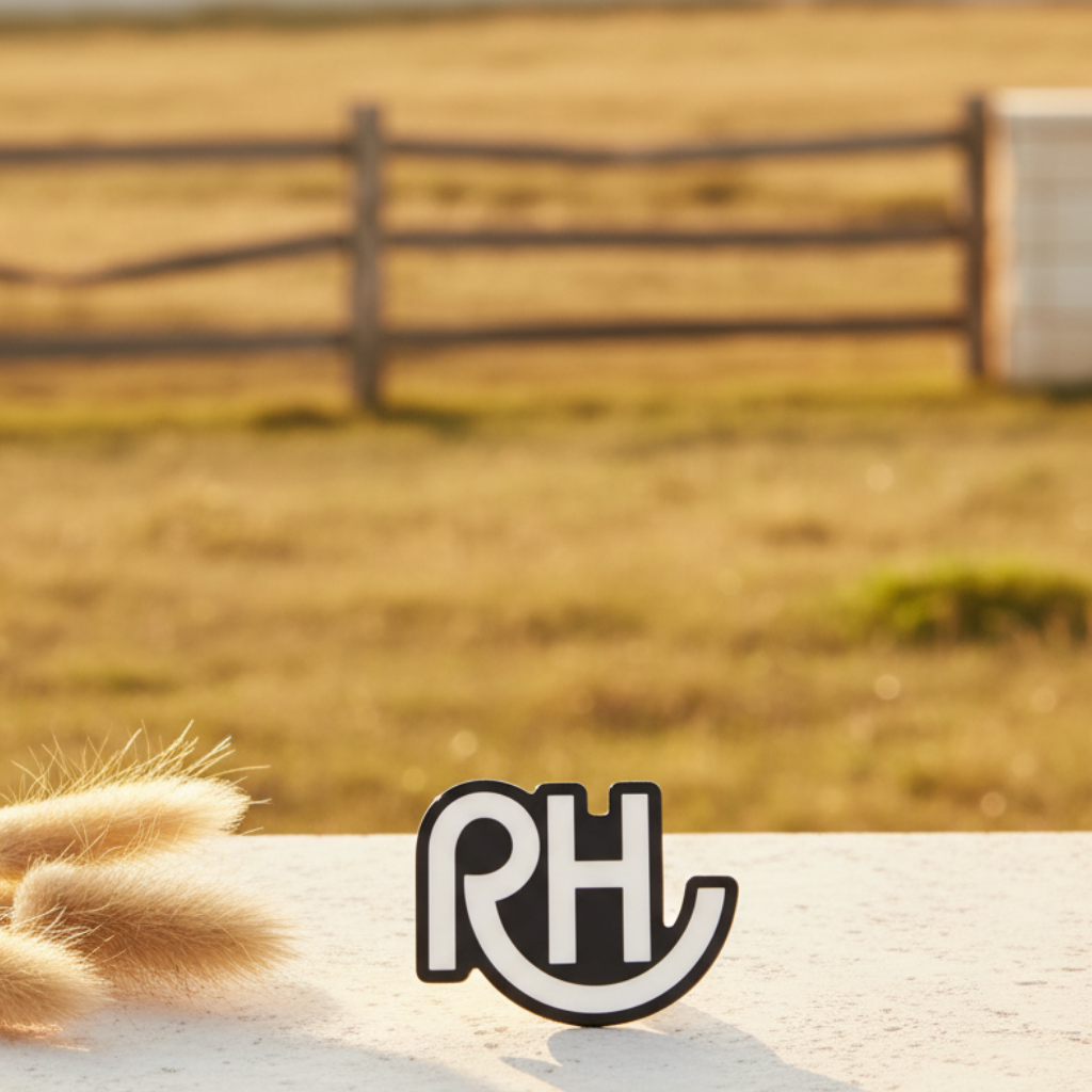 Logo with the initials 'RH' on a white background