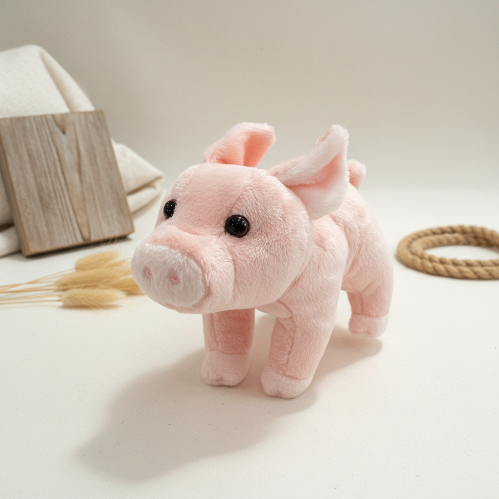 Buttons Pink Pig 6”