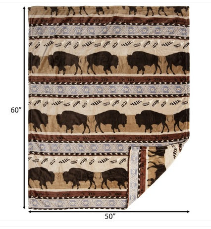 Buffalo Stripe Travel Blanket