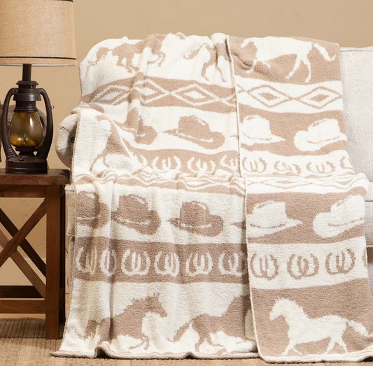 Tan Rodeo Stretchy Throw