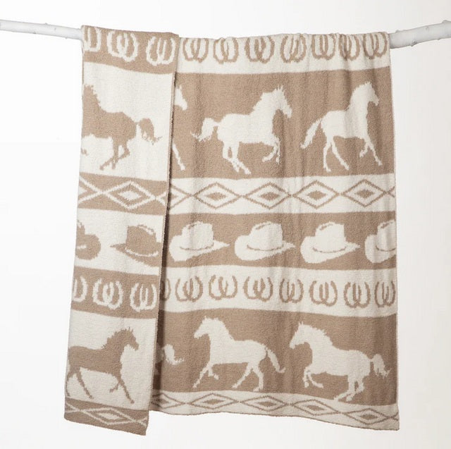 Tan Rodeo Stretchy Throw