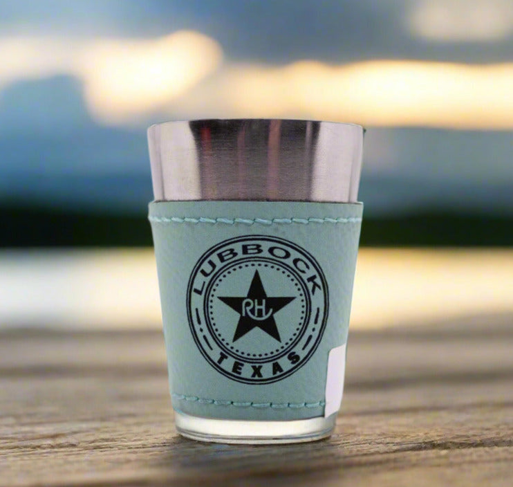 RH Leather Wrap Shotglass