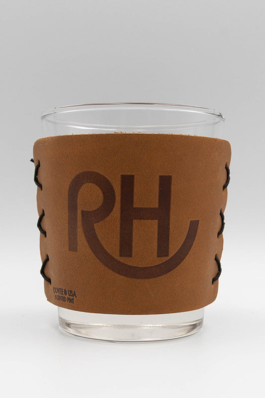 RH Highball Glass with Leather Sleeve