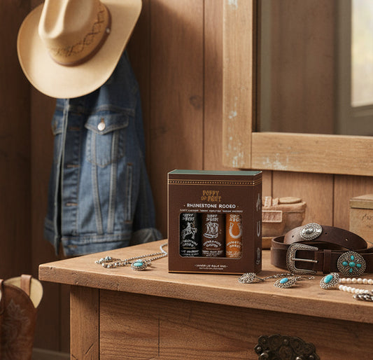 Poppy and Pout Rhinestone Rodeo Lip Balm Trio