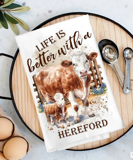 Live Better Hereford Tea Towel
