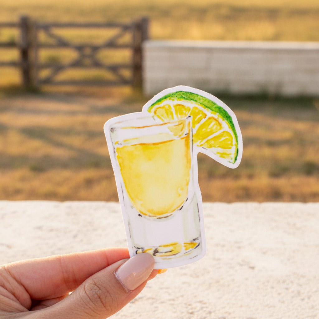 Tequila Shot w/Lime Sticker