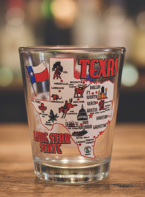 TX Map Design Shot Glass