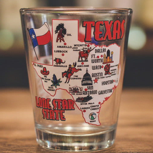 TX Map Design Shot Glass