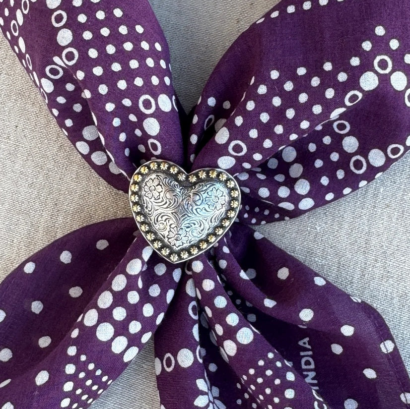 Vintage Heart Scarf Slide