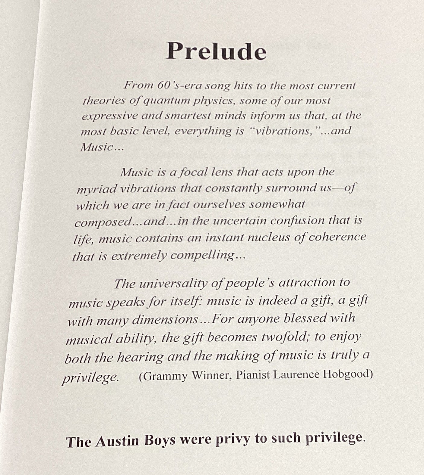 The Austin Boys Band Book