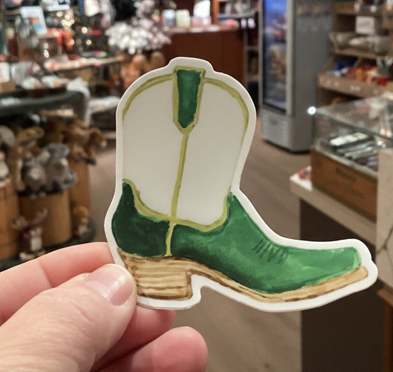 Green Cowboy Boot Sticker