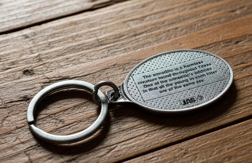 Armadillo Metal Keychain
