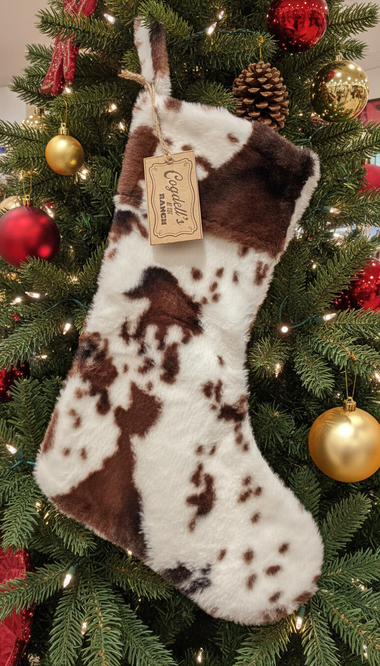 Cow Print Christmas Stocking