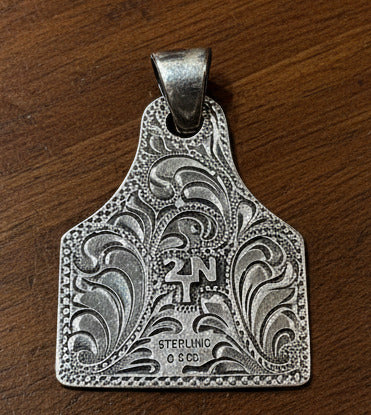 RH Sterling Silver Cattle Tag Pendant