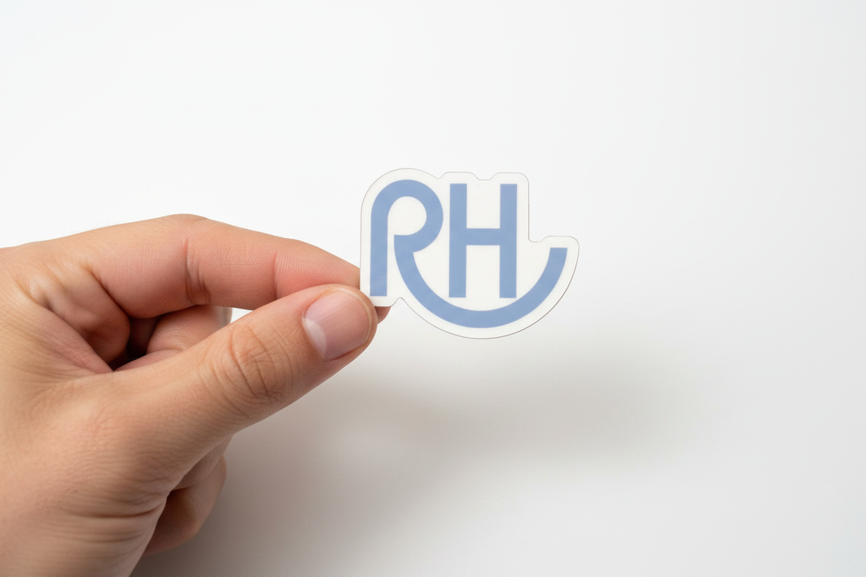 Blue Die Cut RH Sticker