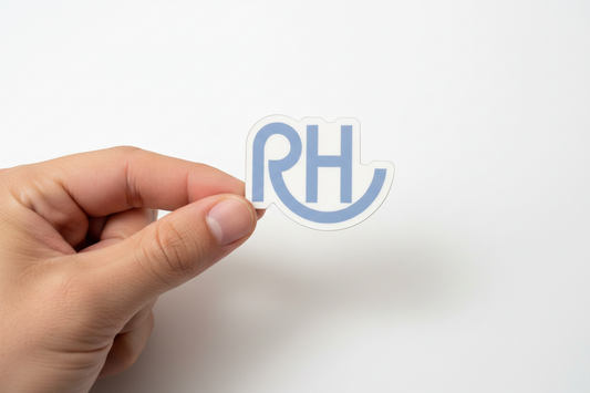 Blue Die Cut RH Sticker