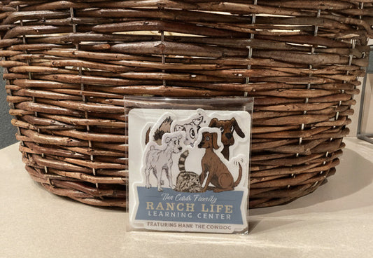 Packaged product with 'Ranch Life Learning Center' branding in front of a woven basket.