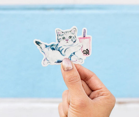 Boba Cat Sticker