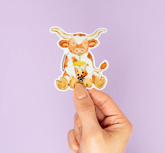 Boba Longhorn Sticker