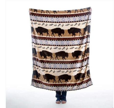 Buffalo Stripe Travel Blanket