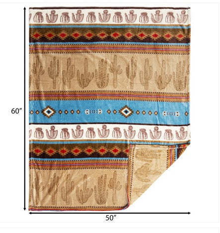 Cactus Stripe Travel Blanket