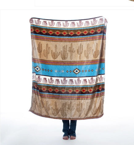 Cactus Stripe Travel Blanket