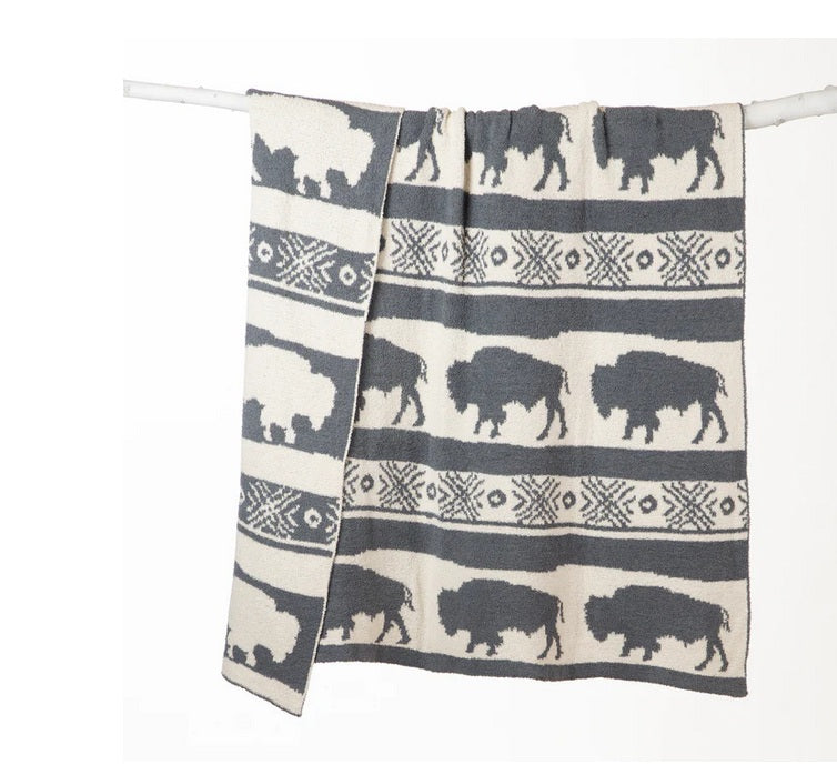 Buffalo Slate Stretchy Throw