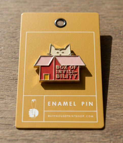 Cat in Box Enamel Pin