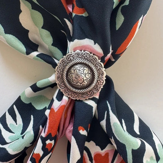 Dainty Rose Concho Scarf Slide