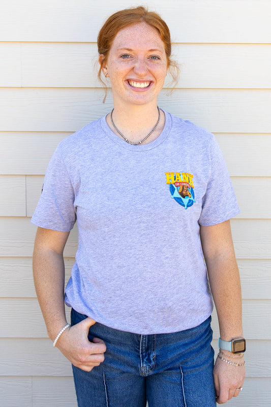 Hank Security Badge T-Shirt Adult - Heather Grey