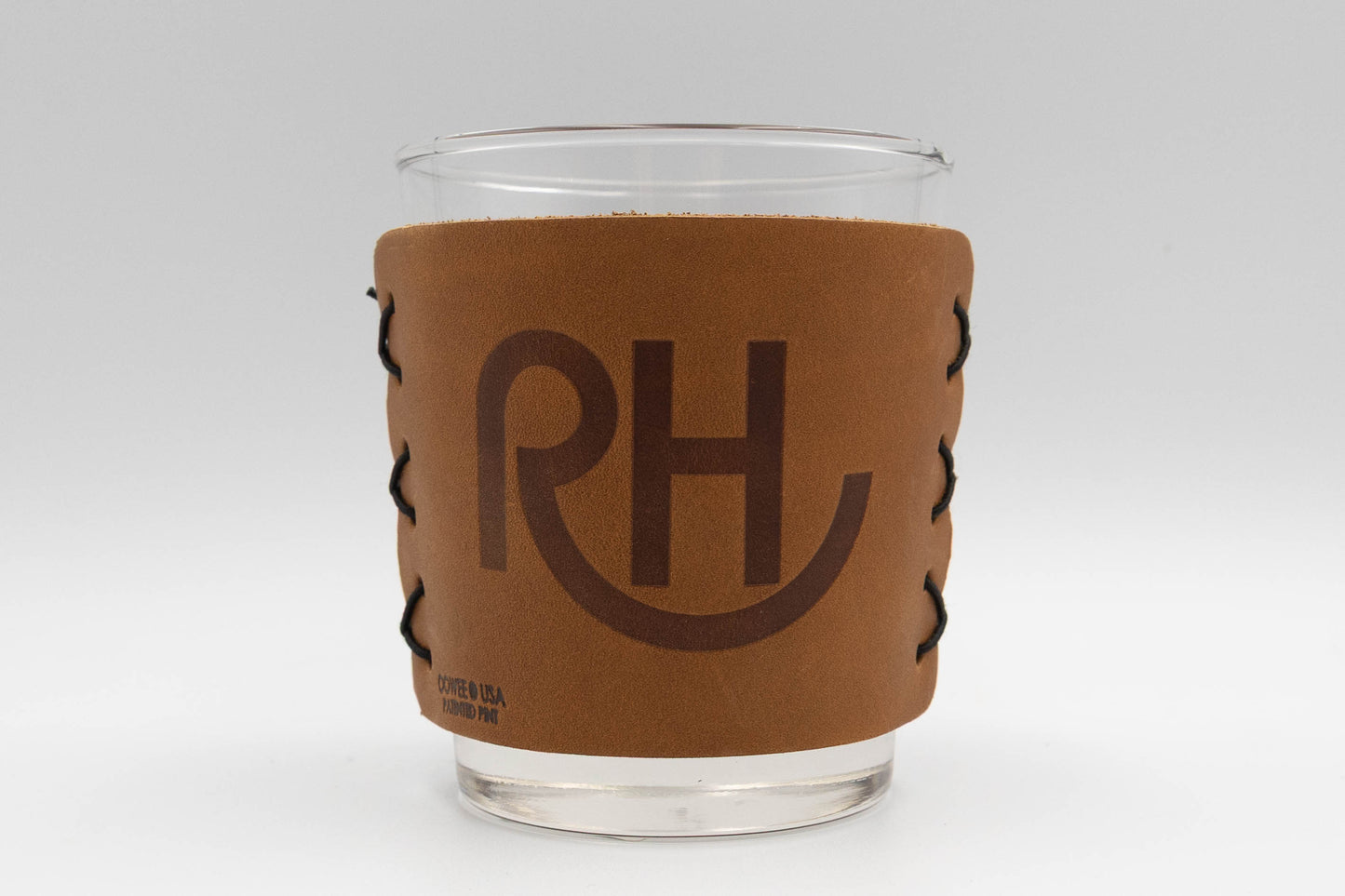 RH Highball Glass with Leather Sleeve