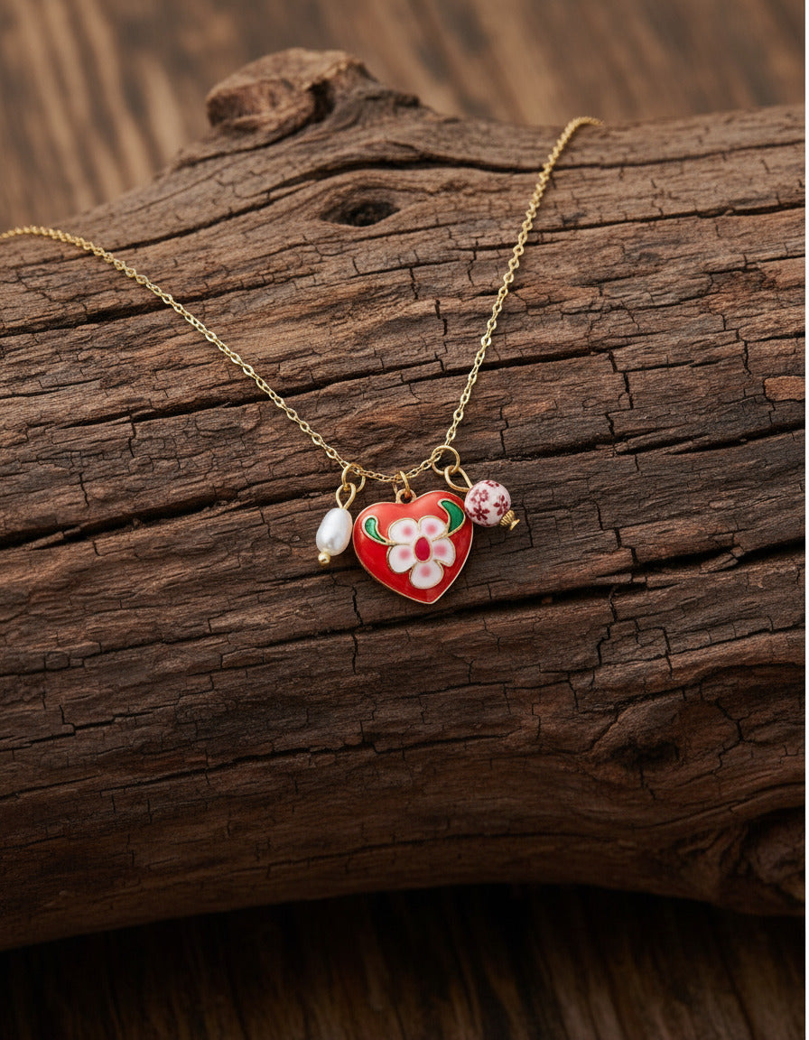 Enamel Heart Necklace