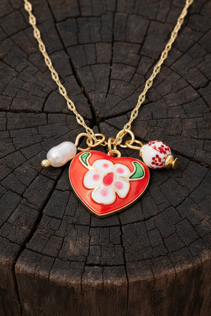 Enamel Heart Necklace