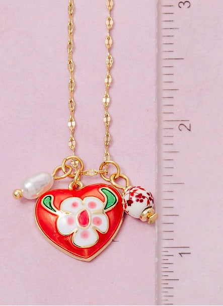 Enamel Heart Necklace