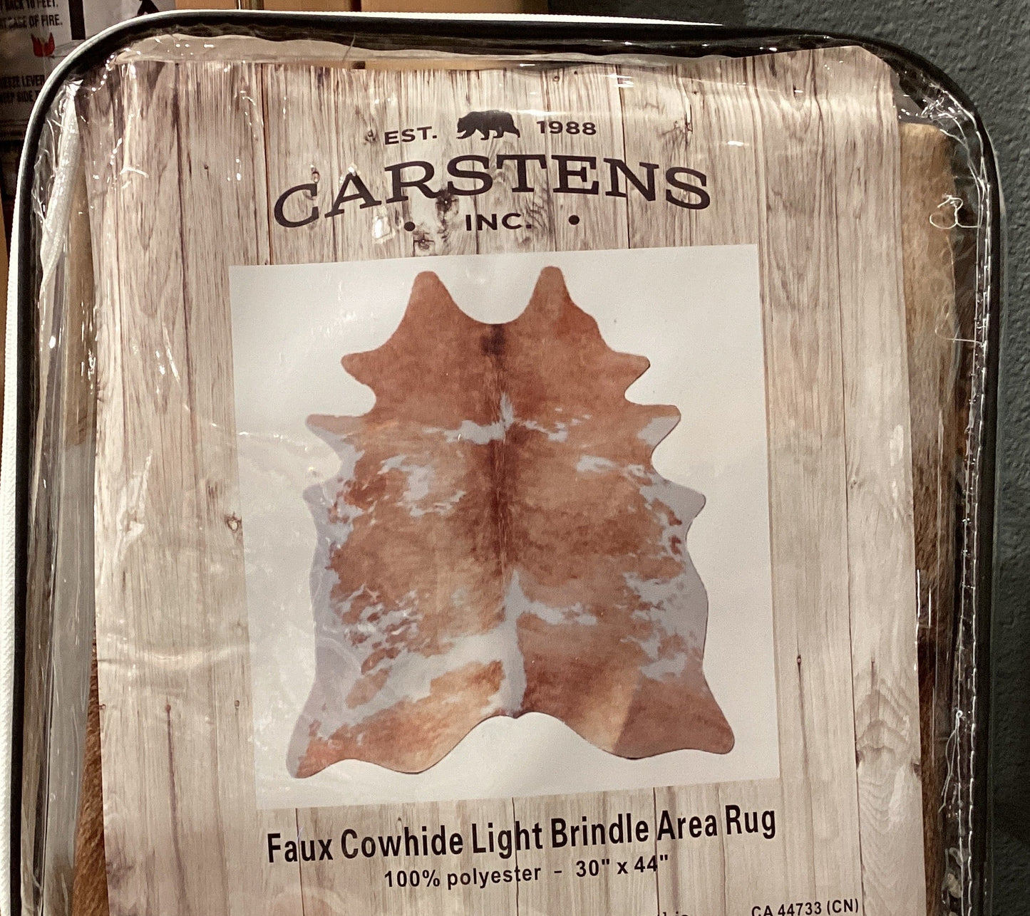 Small Faux Cowhide Light Brindle Rug