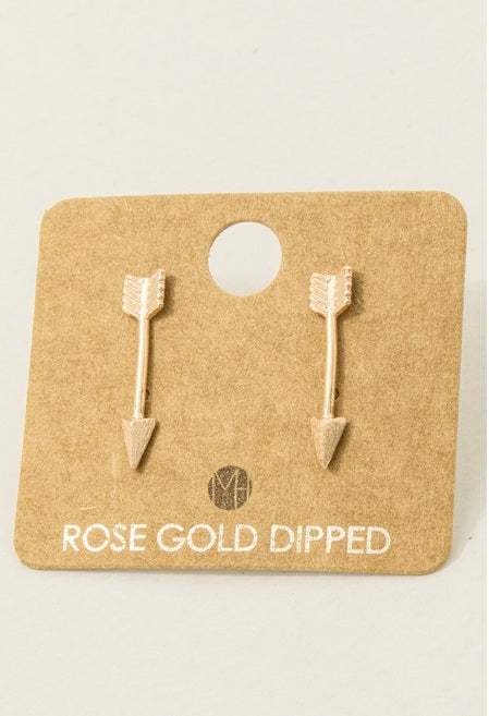 Gold Dipped Dainty Arrow Earrings