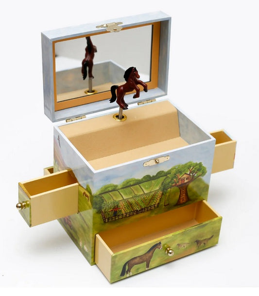 Horse Ranch Music Box - 4 Drawer