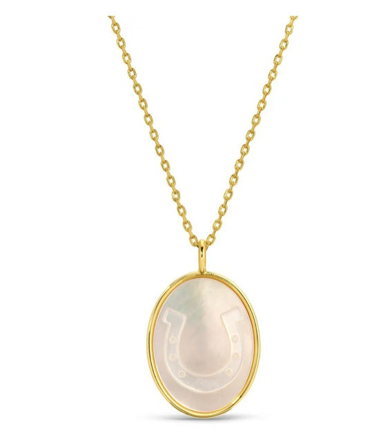 Horseshoe Etched Shell Necklace