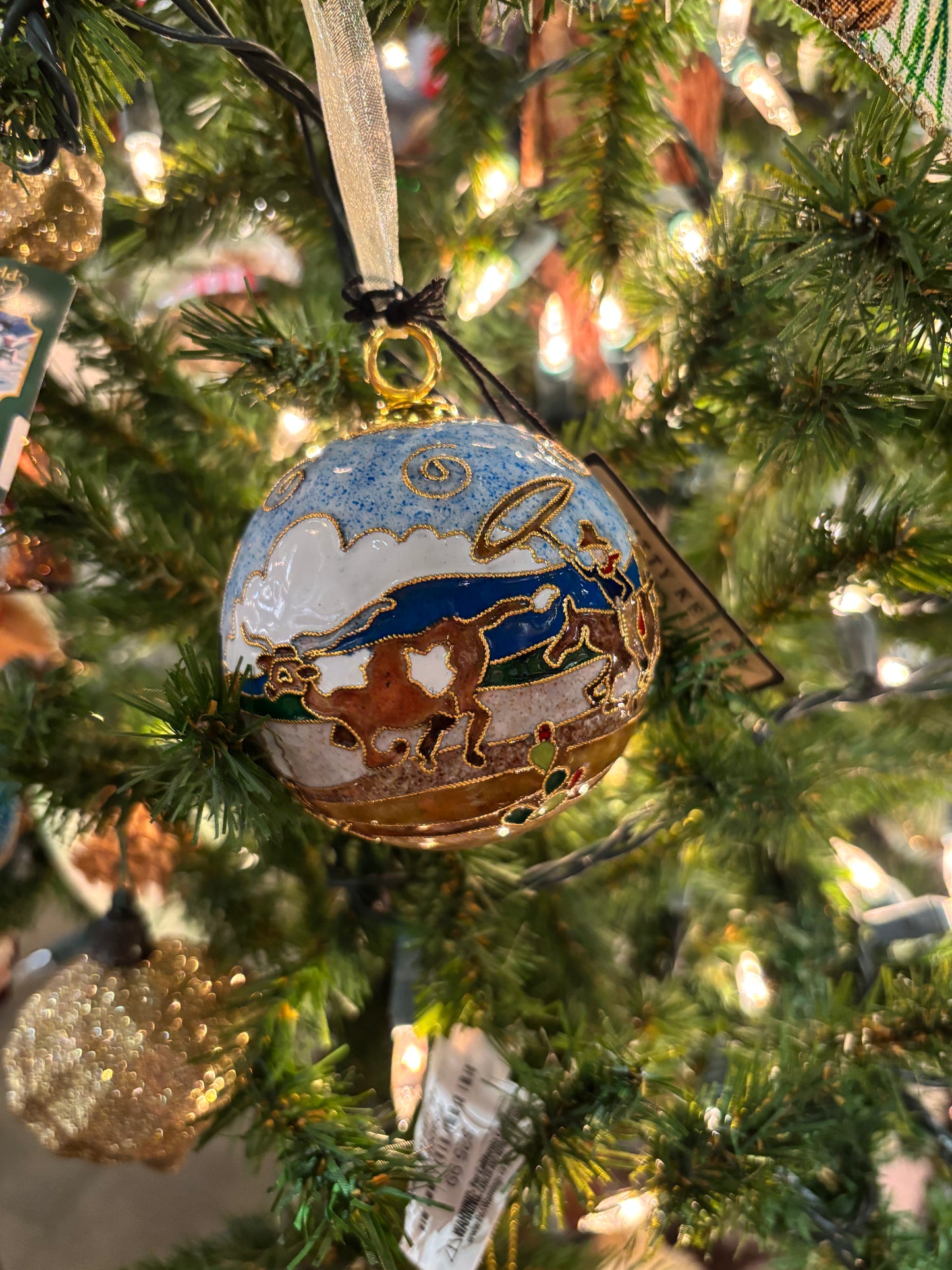 RH Roping Cowboys with Logo Ornament