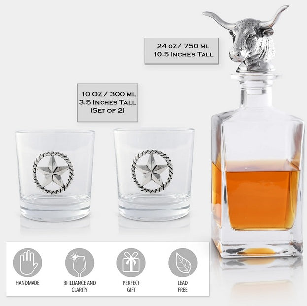 Longhorn Decanter Set
