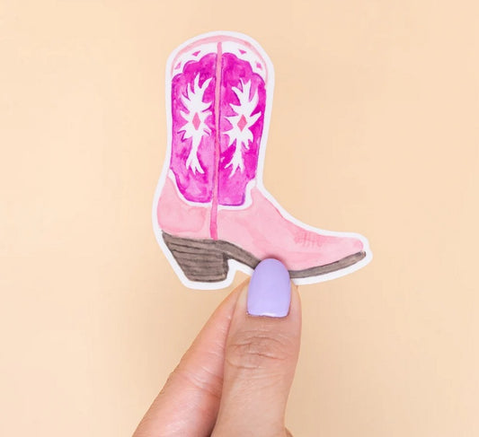 Pink Cowboy Boot Sticker