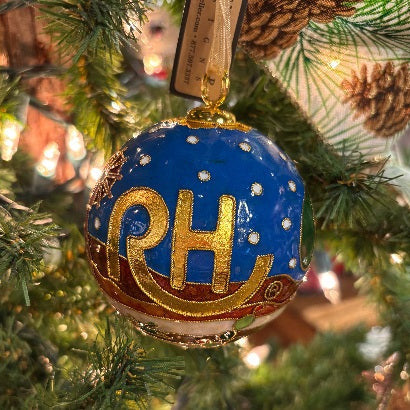 RH Santa and Steers Ornament
