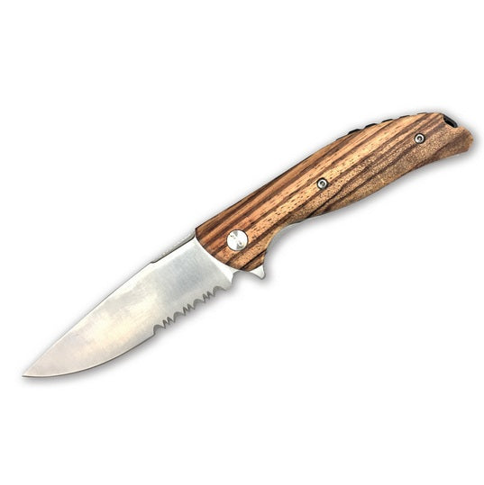 Roper Outlaw 4" Liner Lock, Zebra Wood