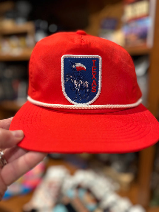Red with Blue Patch Cap